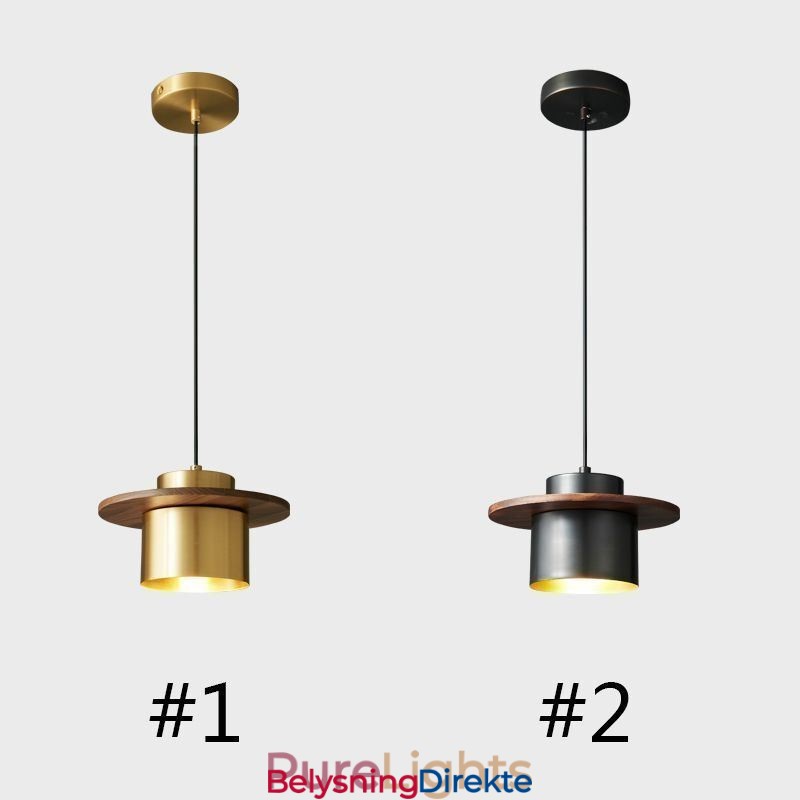 Moderne Pendellampe Med Én Lyskilde I Messing, Pendellampeøy