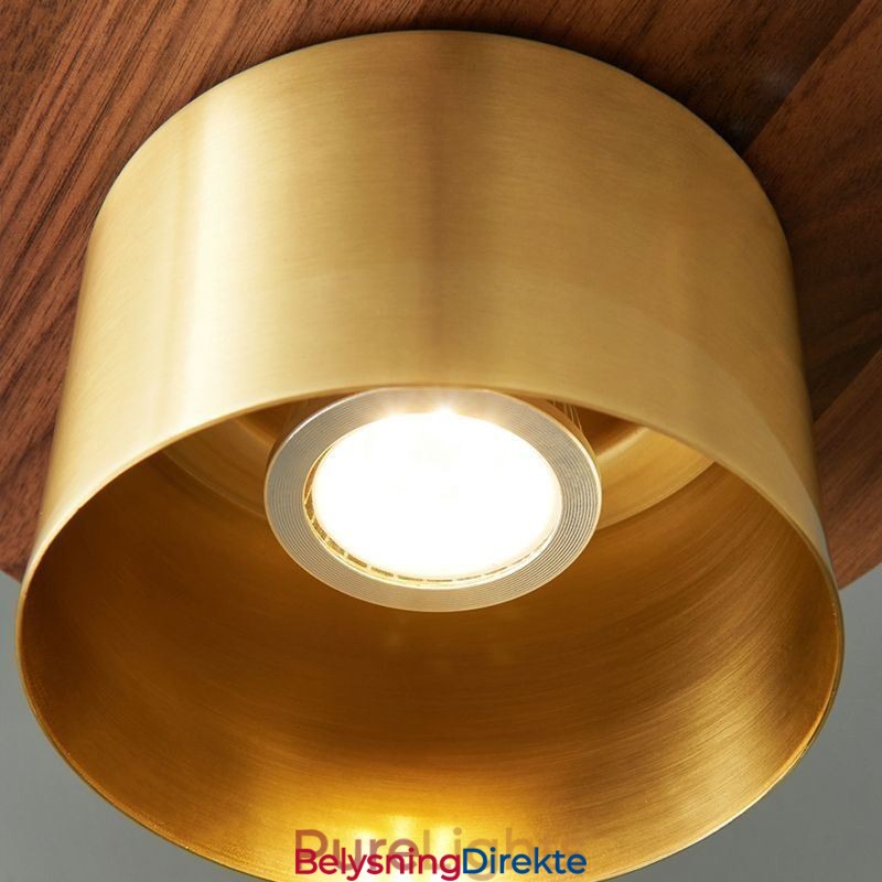 Moderne Pendellampe Med Én Lyskilde I Messing, Pendellampeøy