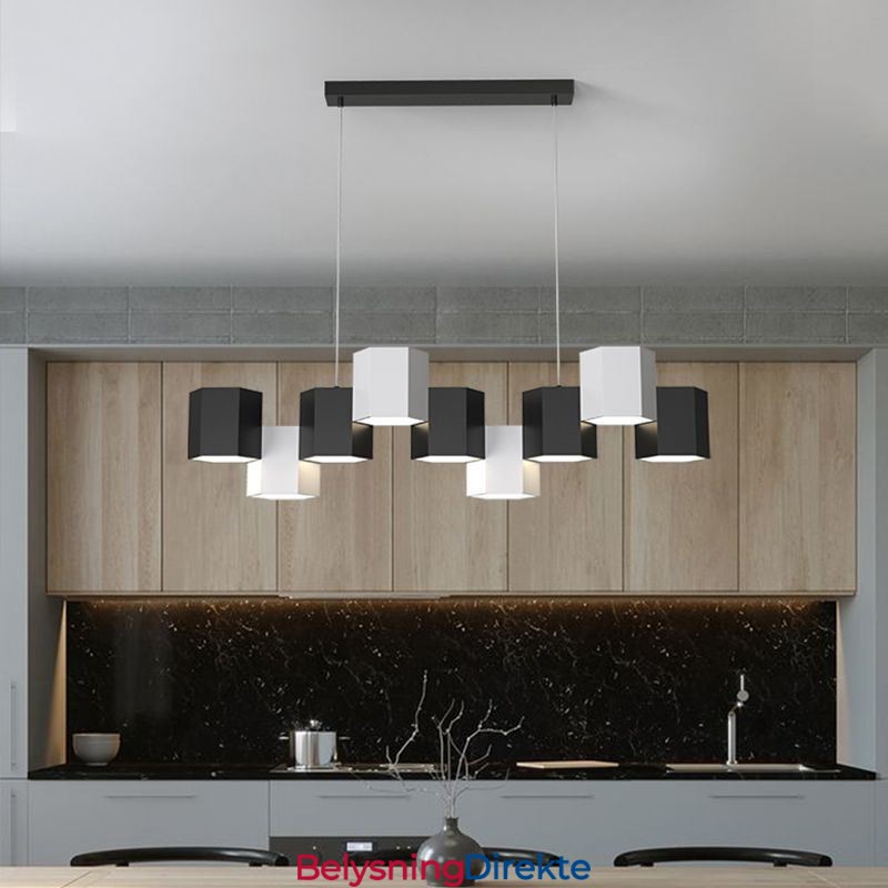 Moderne Sekskantet Hengelampe Kreativ Kombinasjonspendellampe