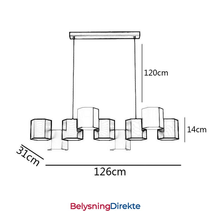Moderne Sekskantet Hengelampe Kreativ Kombinasjonspendellampe