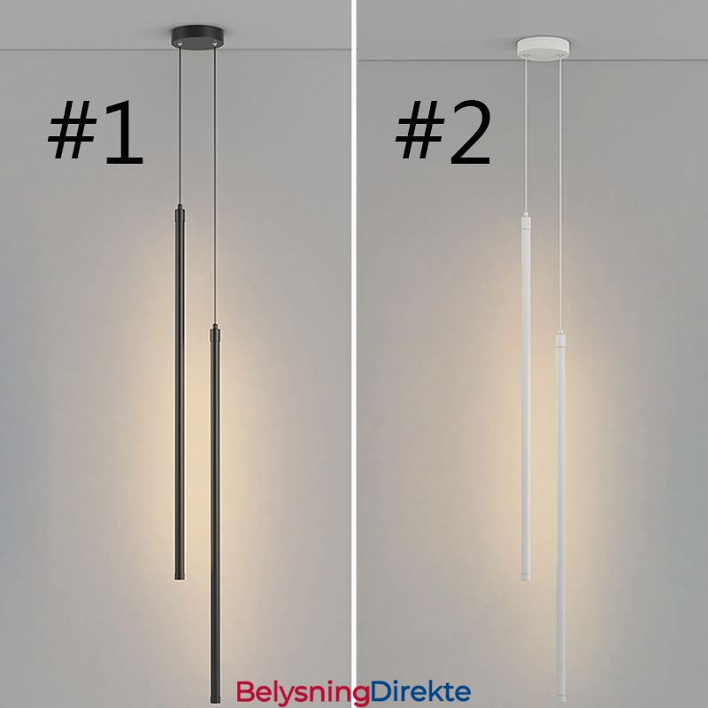 Nordisk Pendellampe Med Langt Rør Og Øy