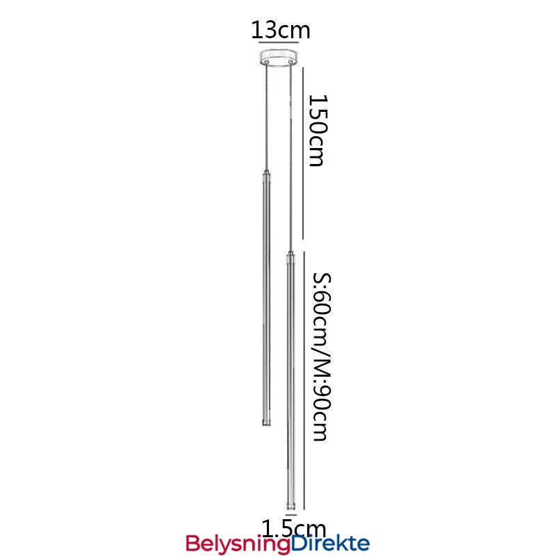 Nordisk Pendellampe Med Langt Rør Og Øy