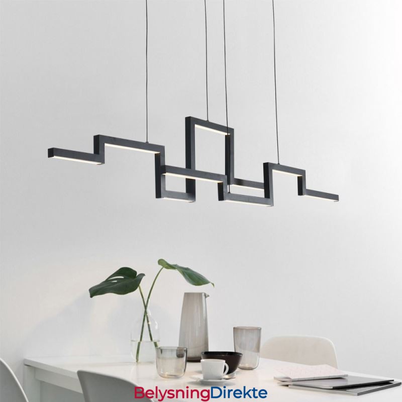 Moderne Pendellampe I Akryl, Svart Lysekrone