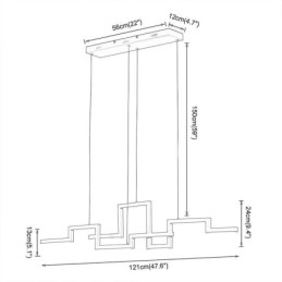 Moderne Pendellampe I Akryl, Svart Lysekrone