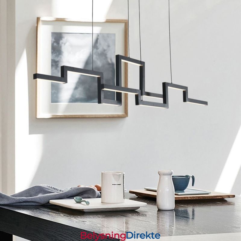 Moderne Pendellampe I Akryl, Svart Lysekrone