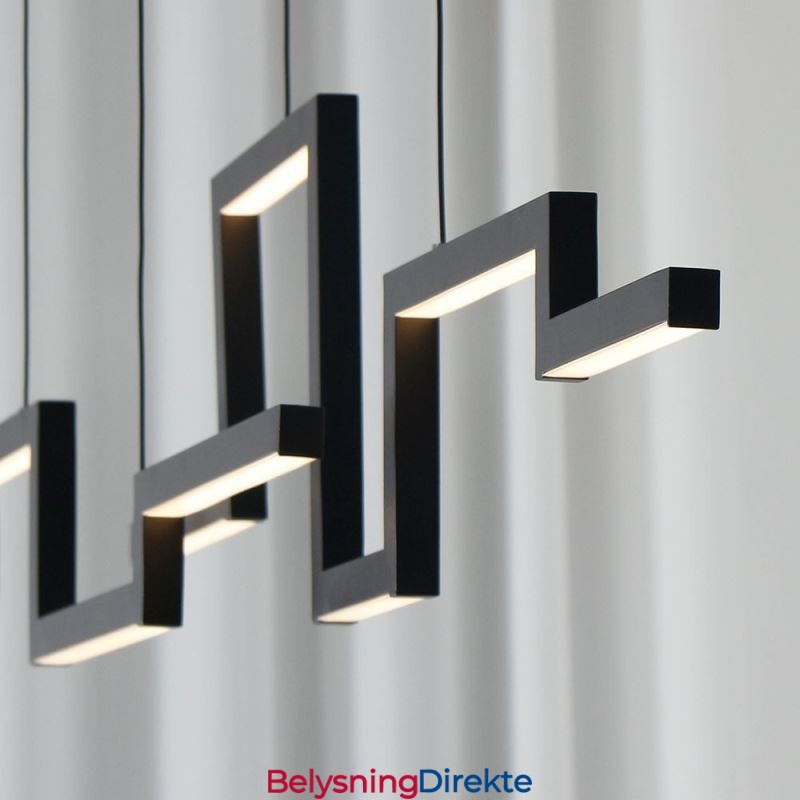 Moderne Pendellampe I Akryl, Svart Lysekrone