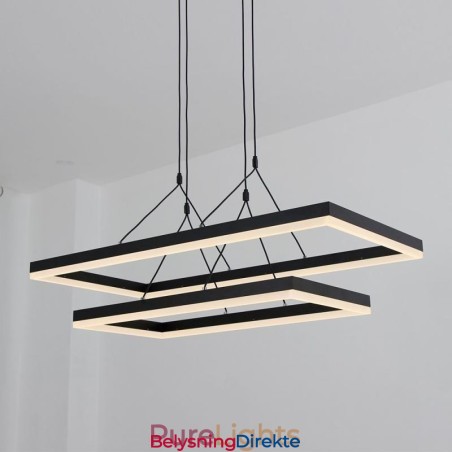 Moderne Ramme Pendellampe Akryl Svart Lysekrone