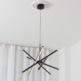 Moderne Pendellampe Dimbar Svart Stripetaklampe