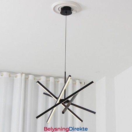 Moderne Pendellampe Dimbar Svart Stripetaklampe