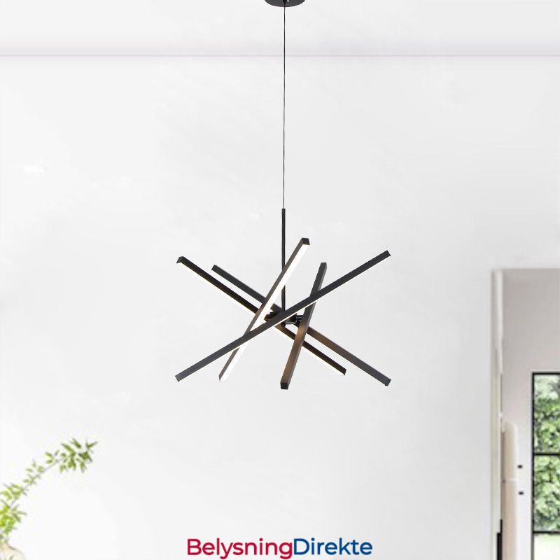 Moderne Pendellampe Dimbar Svart Stripetaklampe