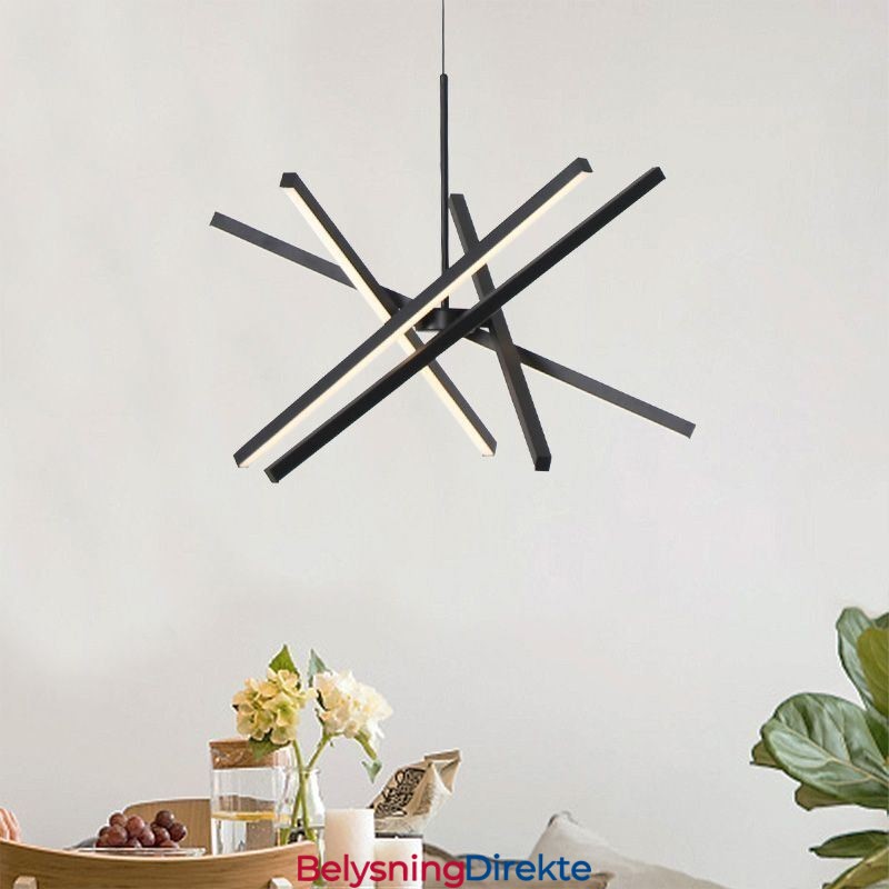 Moderne Pendellampe Dimbar Svart Stripetaklampe