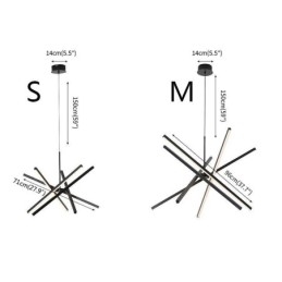 Moderne Pendellampe Dimbar Svart Stripetaklampe