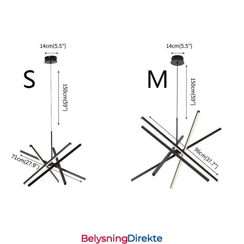 Moderne Pendellampe Dimbar Svart Stripetaklampe