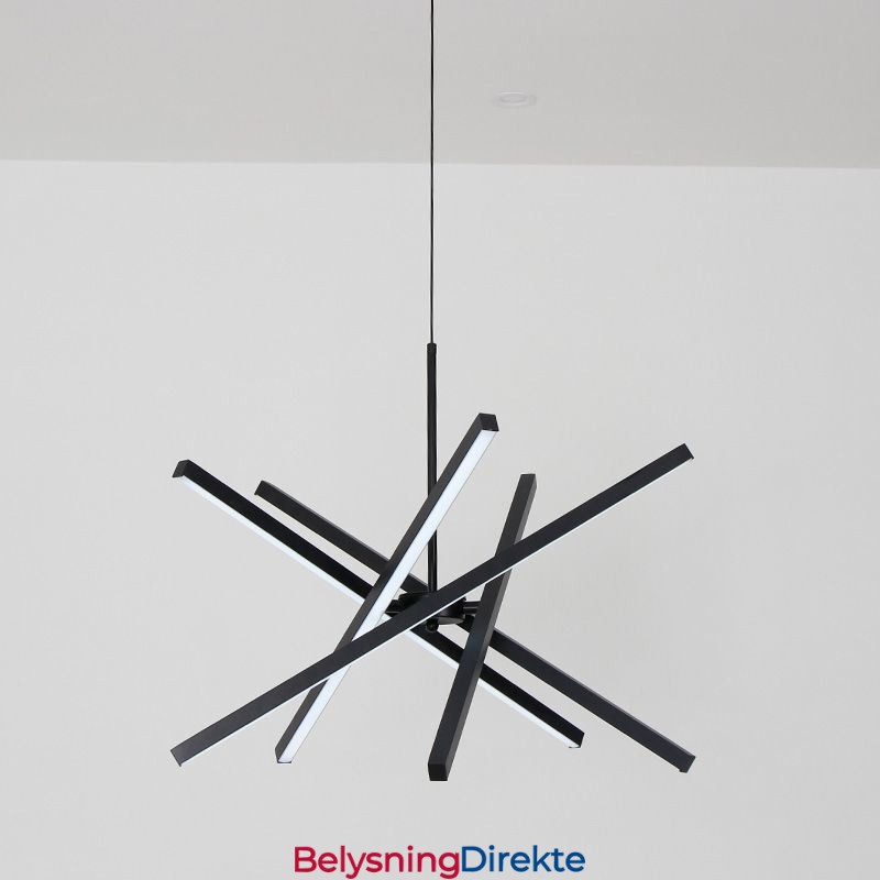 Moderne Pendellampe Dimbar Svart Stripetaklampe