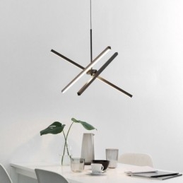 Moderne Pendellampe Dimbar Svart Stripelampe