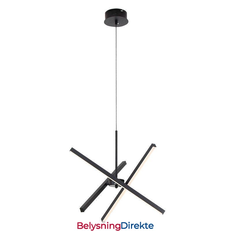 Moderne Pendellampe Dimbar Svart Stripelampe