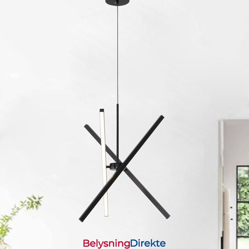 Moderne Pendellampe Dimbar Svart Stripelampe