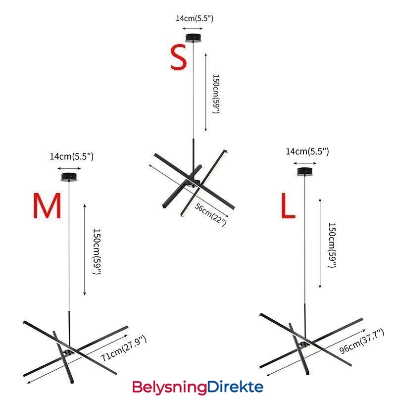 Moderne Pendellampe Dimbar Svart Stripelampe