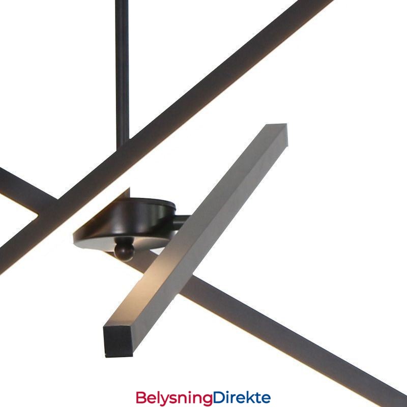 Moderne Pendellampe Dimbar Svart Stripelampe