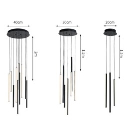 Moderne Lysekrone Med Lang Stripe Og Anhengslampe I Tosidig Bygning