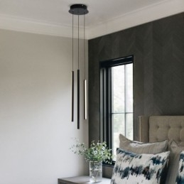 Moderne Lysekrone Med Lang Stripe Og Anhengslampe I Tosidig Bygning