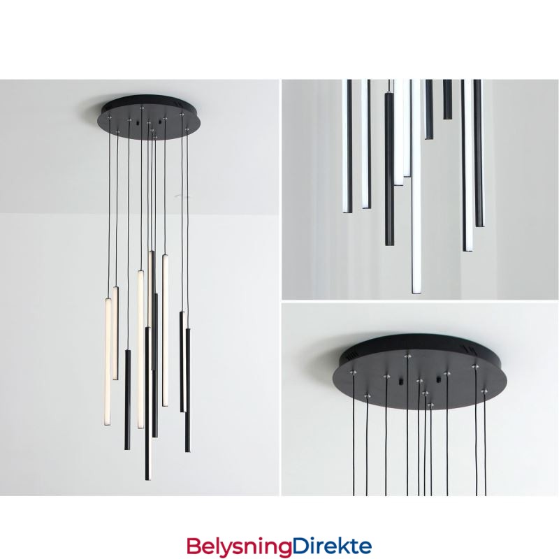 Moderne Lysekrone Med Lang Stripe Og Anhengslampe I Tosidig Bygning