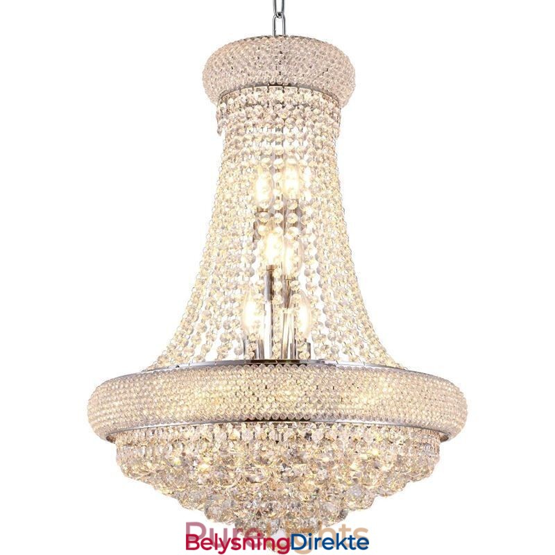 Kroneformet Lysekrone Luksuriøs Krystallanhengslampe