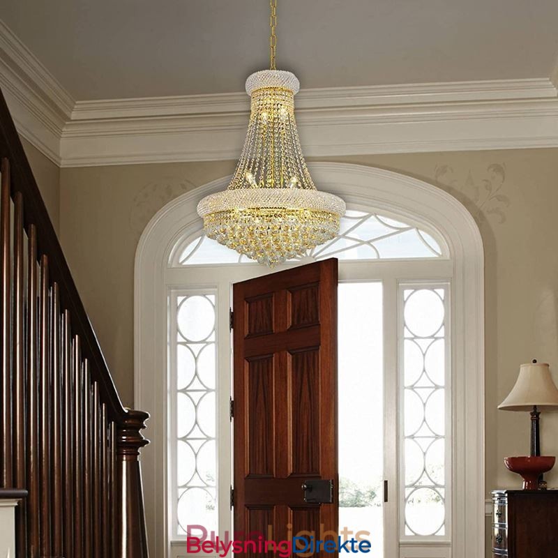 Kroneformet Lysekrone Luksuriøs Krystallanhengslampe