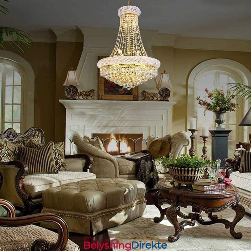 Kroneformet Lysekrone Luksuriøs Krystallanhengslampe