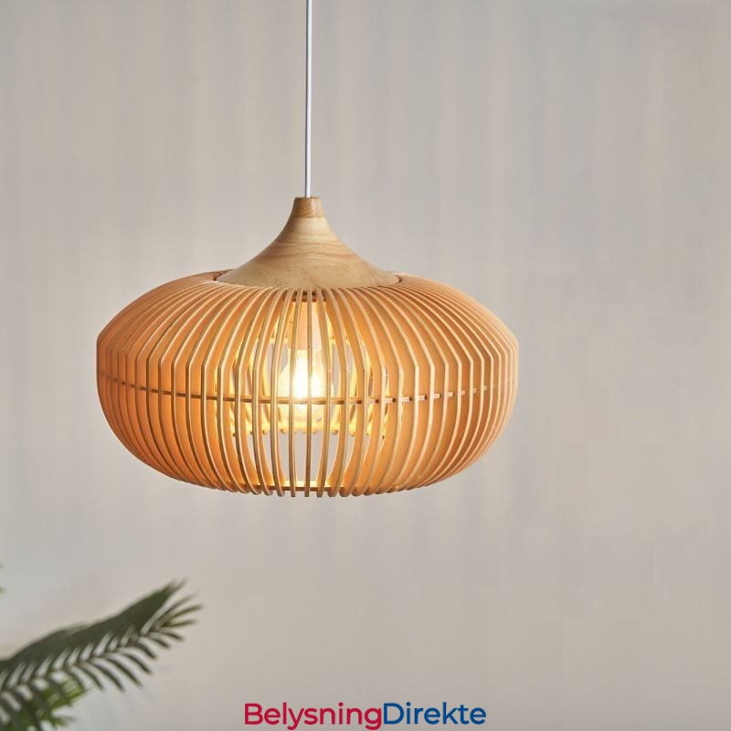 Treramme Anhengslampe Gresskarformet Lysekrone