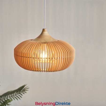 Treramme Anhengslampe Gresskarformet Lysekrone