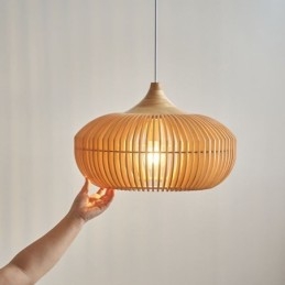 Treramme Anhengslampe Gresskarformet Lysekrone