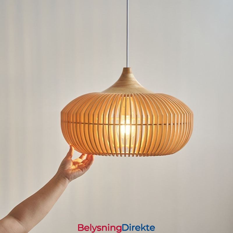 Treramme Anhengslampe Gresskarformet Lysekrone