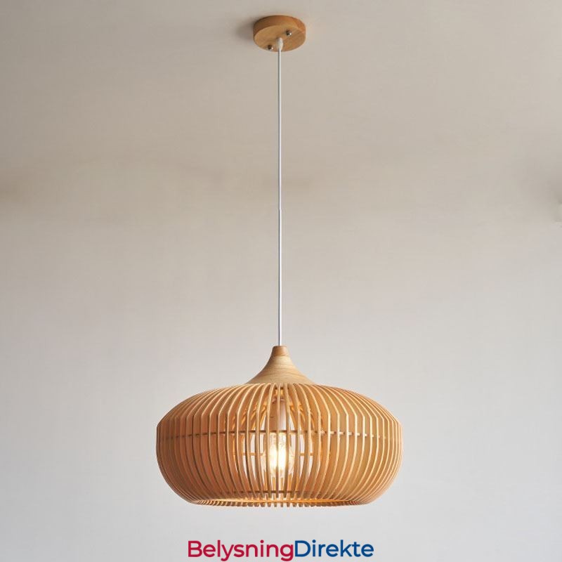 Treramme Anhengslampe Gresskarformet Lysekrone