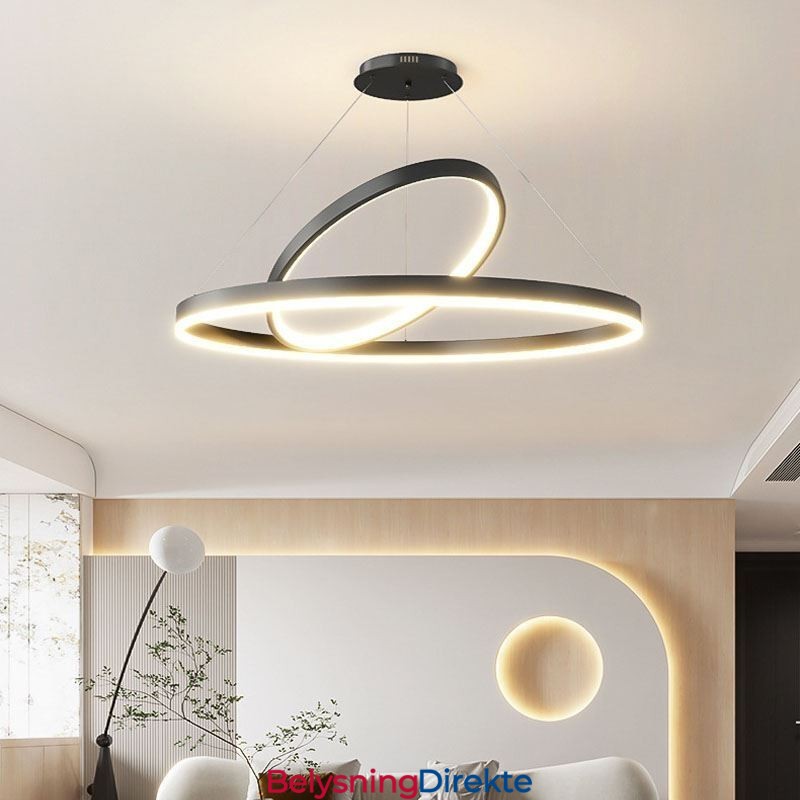 Moderne Pendellampe Med Sirkelringer I Akryl