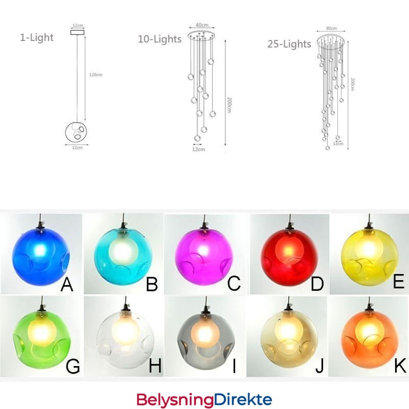 Moderne Krystallkule Anhengslampe Fargerik Krystalllysekrone (Fargerik Stil, Vennligst Kontakt Oss)