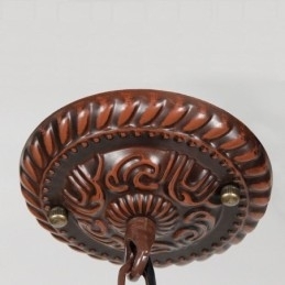 Dekorativ Hengelampe I Farget Glass