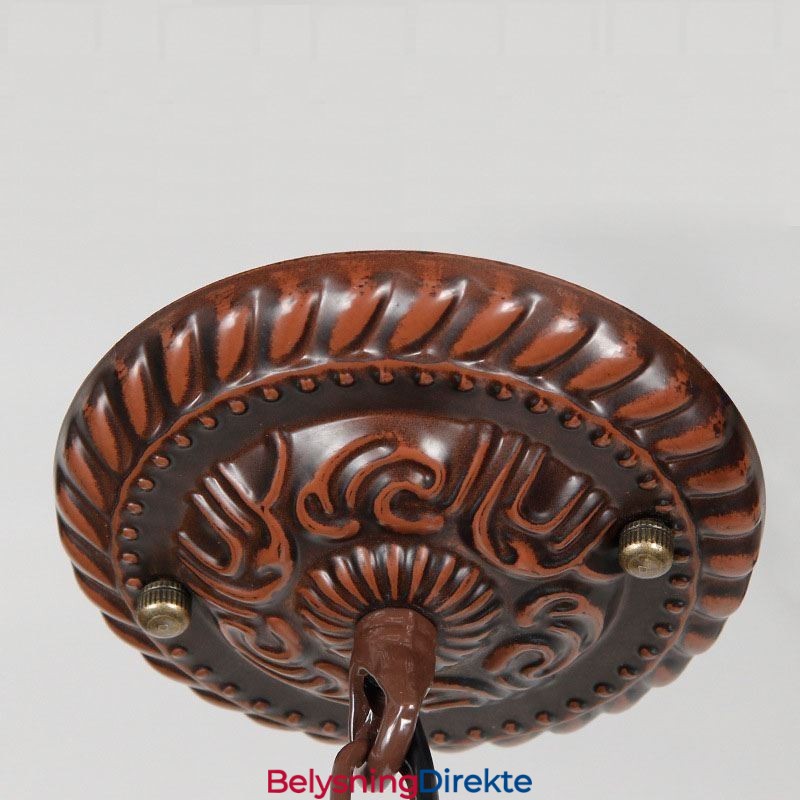 Vintage Hengelampe I Farget Glass