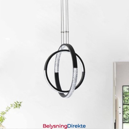 Moderne Lysekrone Med 2 Ringer, Pendelbelysning For Spisestue