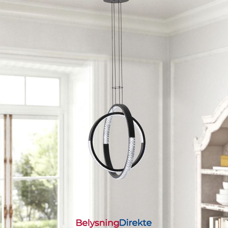 Moderne Lysekrone Med 2 Ringer, Pendelbelysning For Spisestue