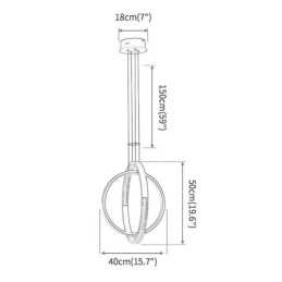 Moderne Lysekrone Med 2 Ringer, Pendelbelysning For Spisestue