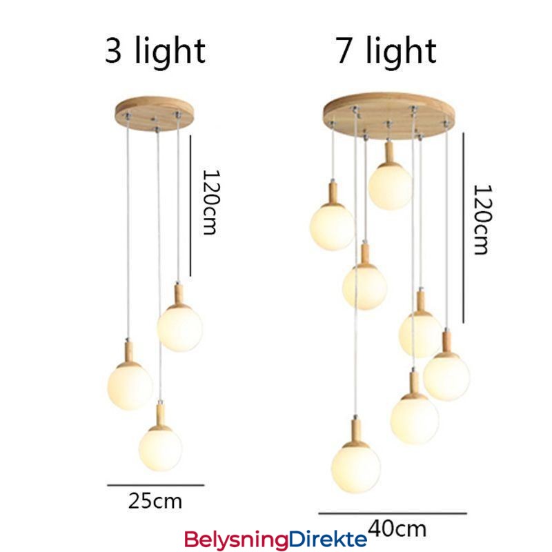 Japansk Pendellampe I Tre, Nordisk Glasshengelampe