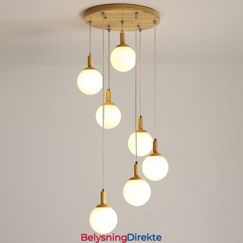Japansk Pendellampe I Tre, Nordisk Glasshengelampe