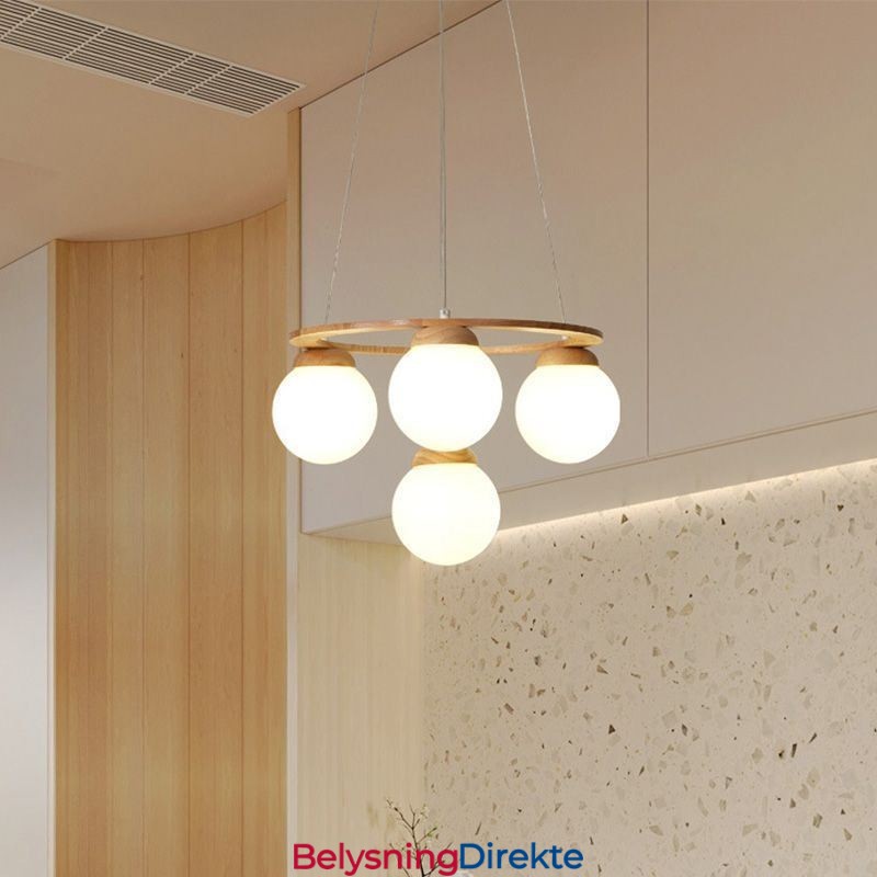 Japansk Lysekrone I Tre, Molekyl, Anhengslampe