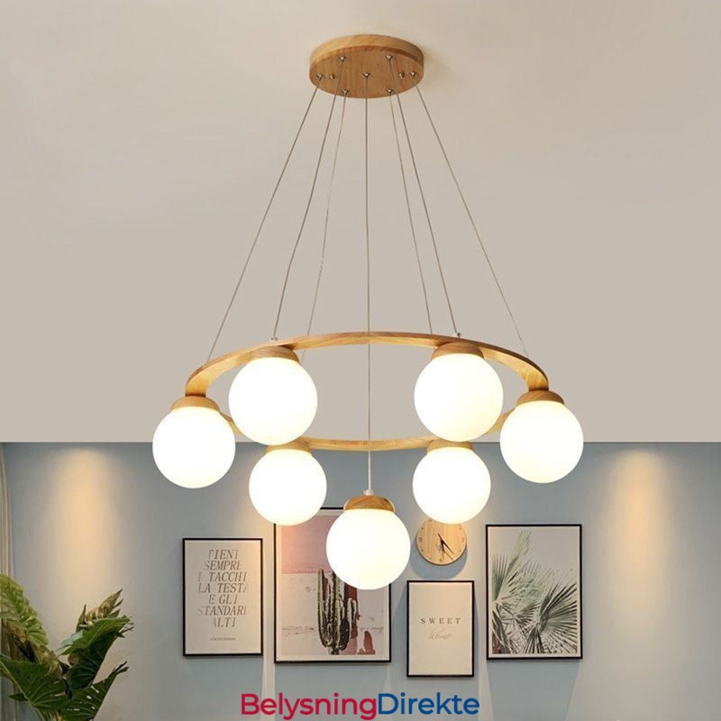 Japansk Lysekrone I Tre, Molekyl, Anhengslampe