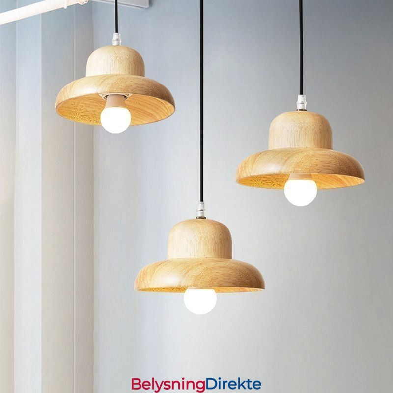 Japansk Tre Pendellampe Hatt Hengende Lampe