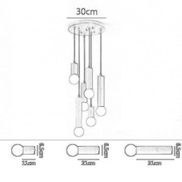 Japansk Pendellampe I Tre Med 6 Lys