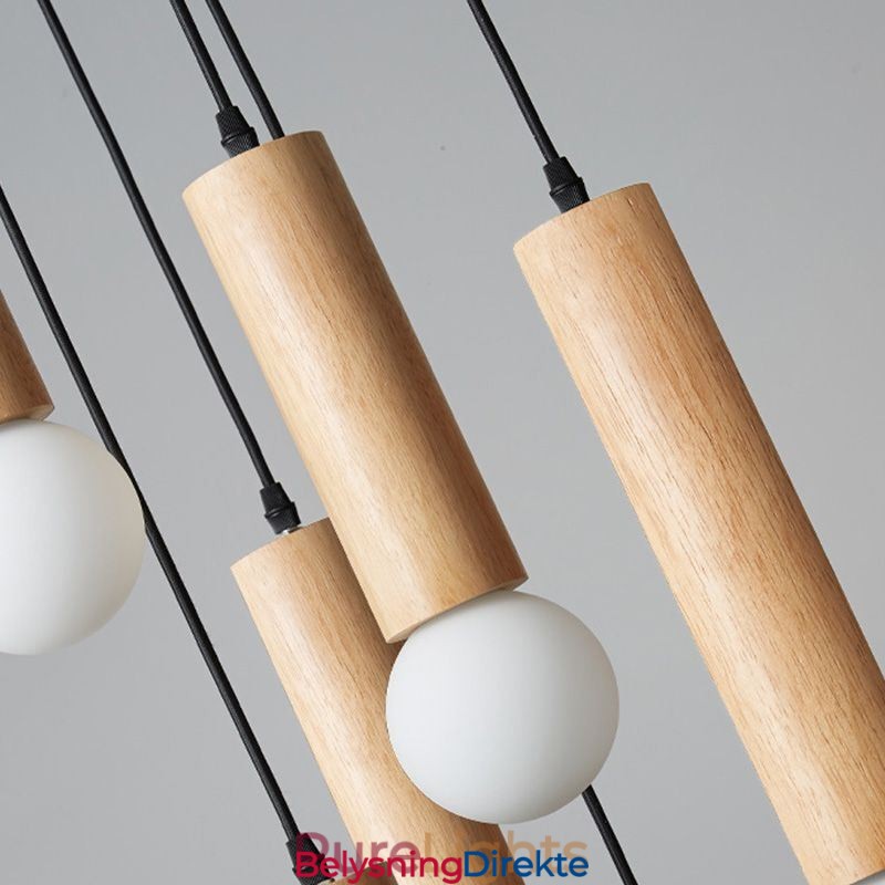 Japansk Pendellampe I Tre Med 6 Lys