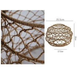 Moderne Pastoral Pendellampe Kreativ Rottinghengelampe Med Sammenleggbar Lampeskjerm