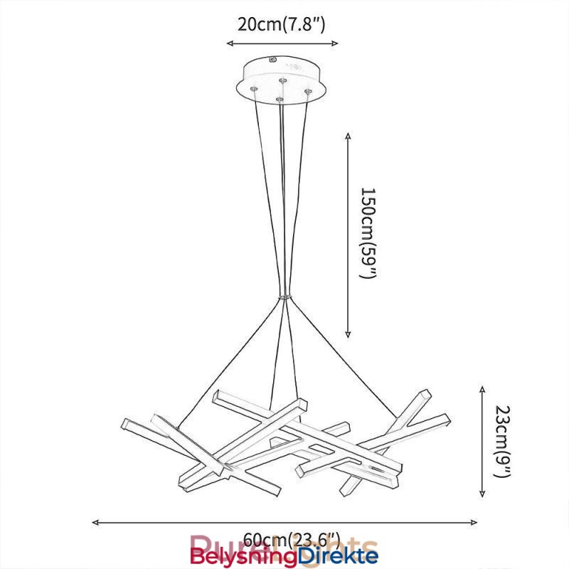 Postmoderne Lysekrone Nordisk Tregren Pendellampe
